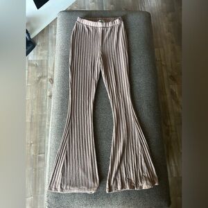 Almost Famous Ribbed Flare Pants in Brown